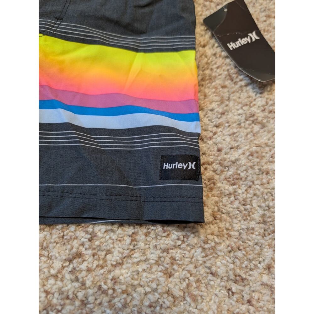 HURLEY BOYS Toddler swim suit/board shorts; NWT; Colorful stripes, 4T; UPF 50 - Picture 8 of 11